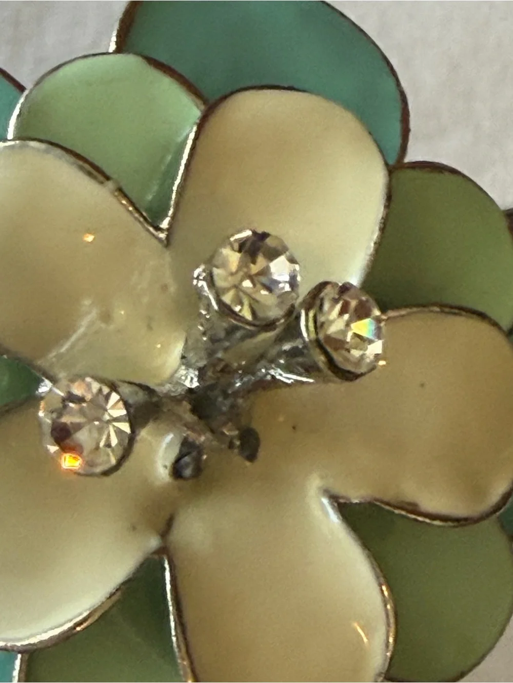 Statement Ladybug Flower Enamel Hinged Cuff Bracelet Rhinestone